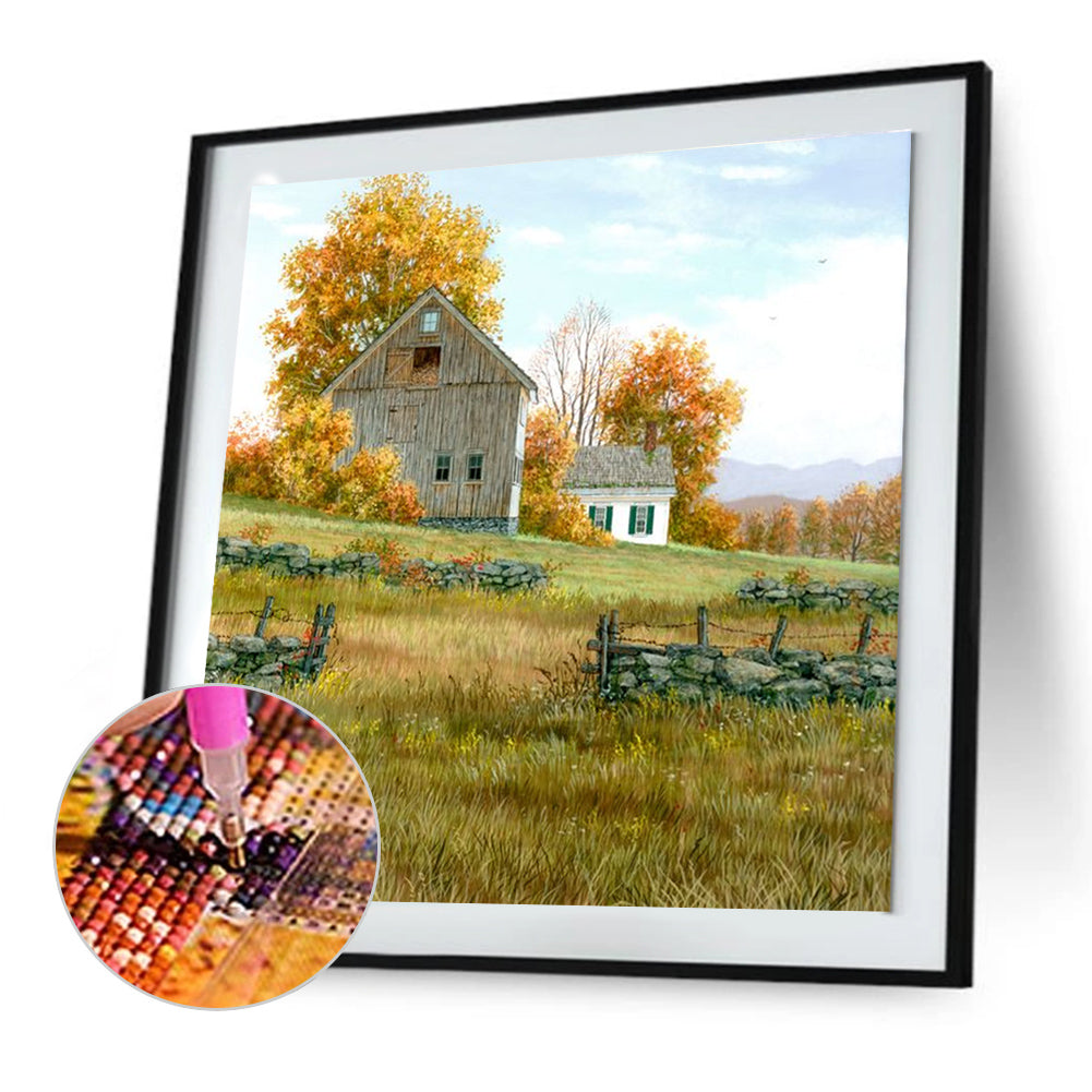 Country House - Full Round Drill Diamond Painting 30*30CM