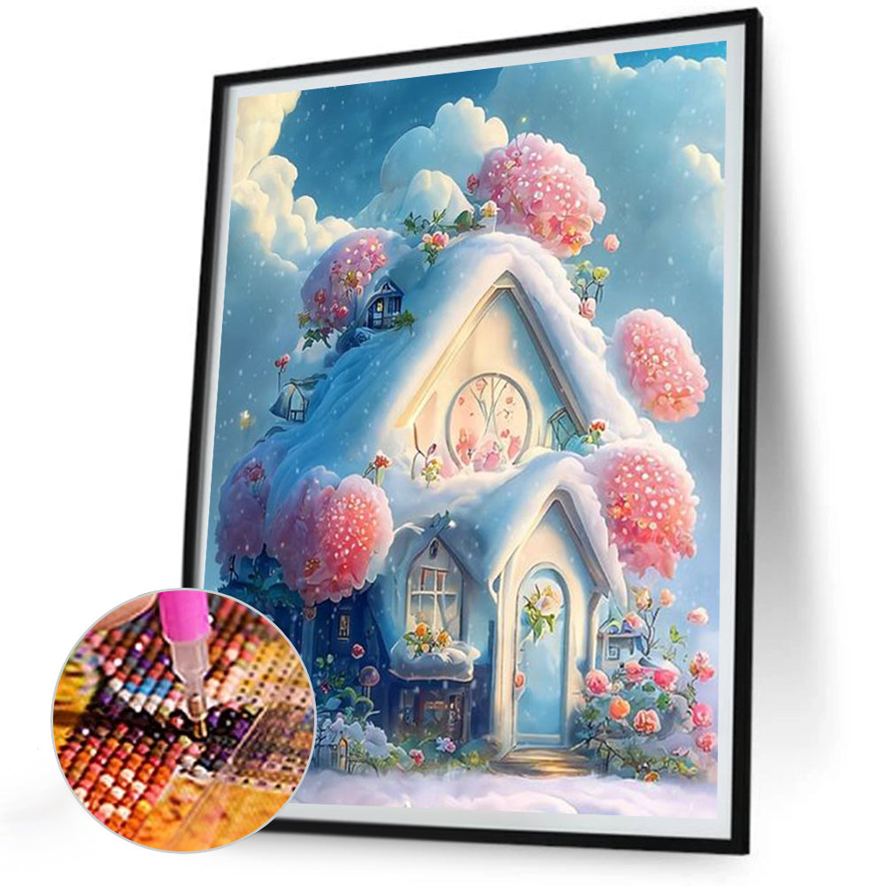 Snow Cabin - Full Round Drill Diamond Painting 30*40CM
