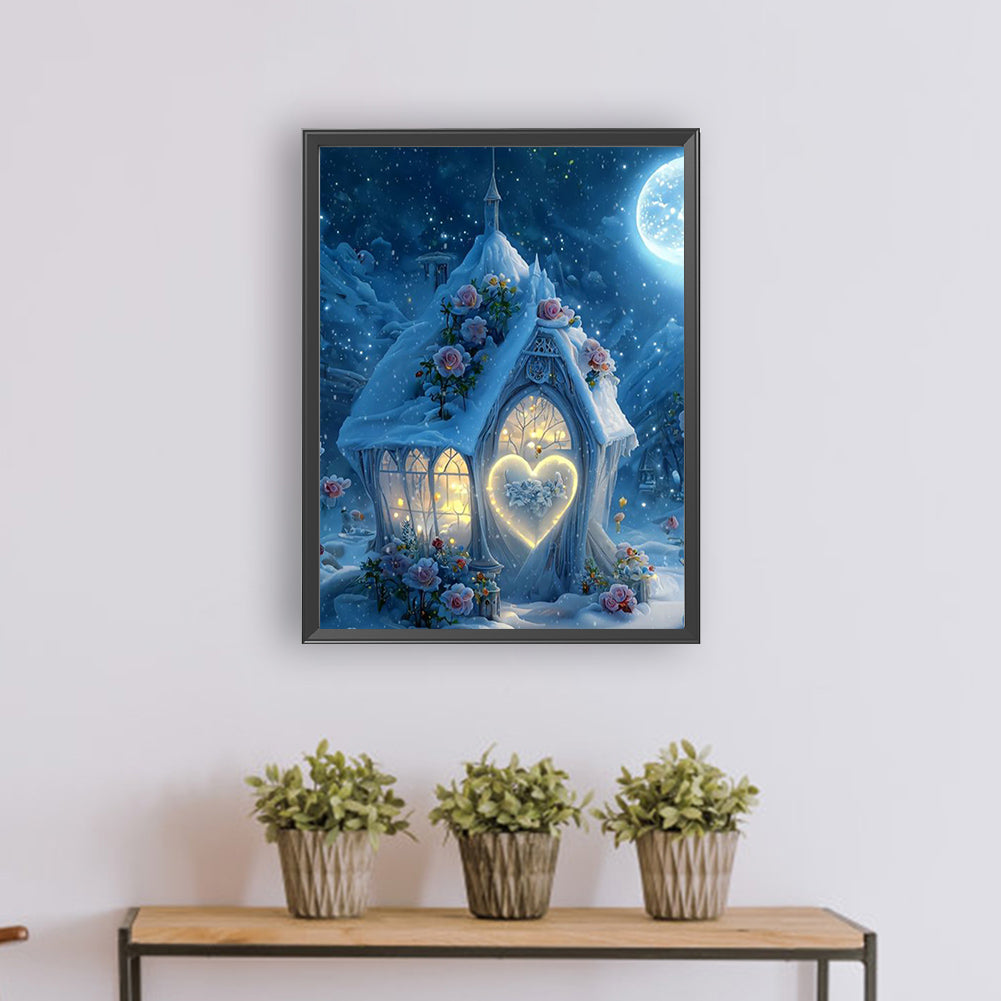 Snow Cabin - Full Round Drill Diamond Painting 30*40CM