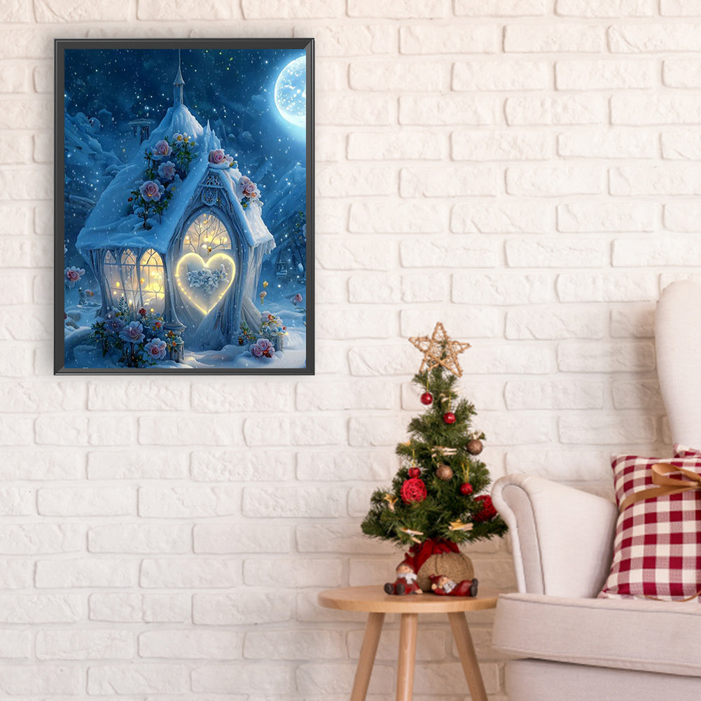 Snow Cabin - Full Round Drill Diamond Painting 30*40CM