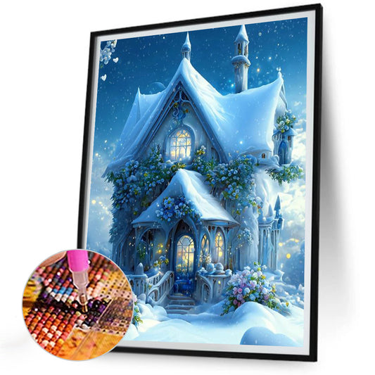 Snow Cabin - Full Round Drill Diamond Painting 30*40CM