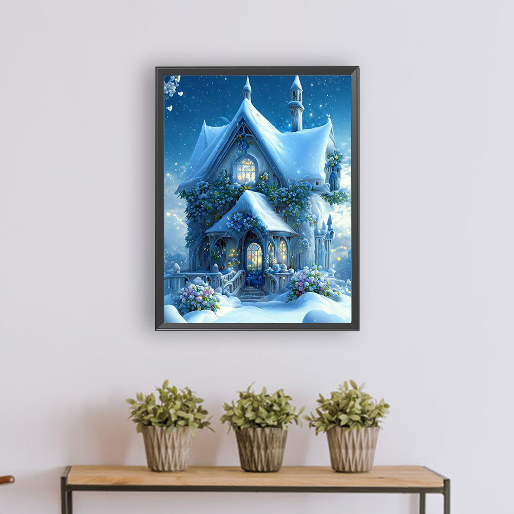 Snow Cabin - Full Round Drill Diamond Painting 30*40CM