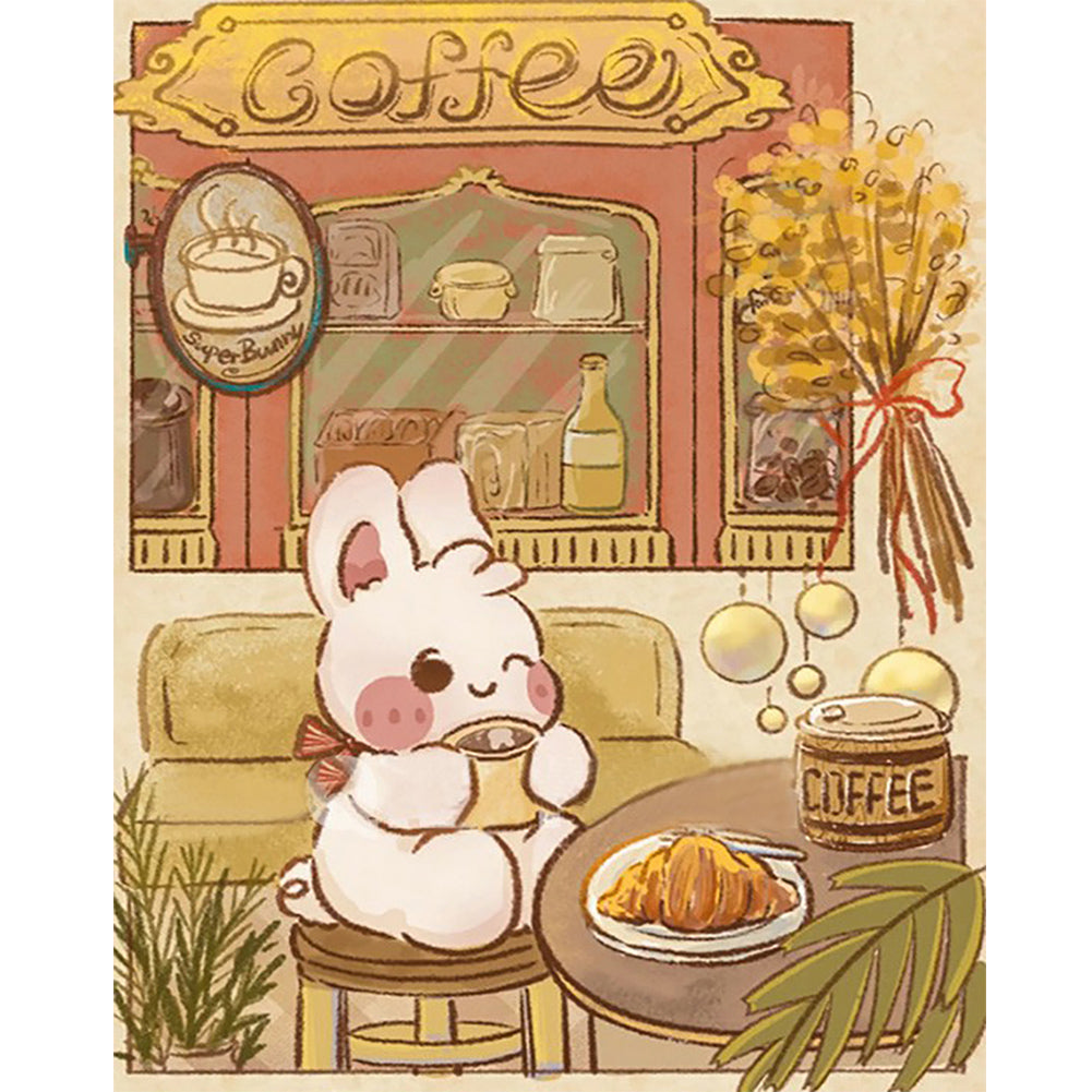 Bunny Tea Time - Full Round Drill Diamond Painting 40*50CM