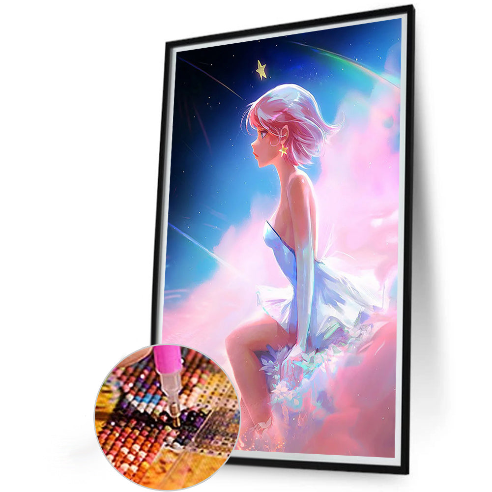 Pink Hair Idol - Full Round Drill Diamond Painting 40*60CM