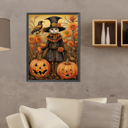 Scarecrow And Jack-O-Lantern - Full Round Drill Diamond Painting 30*40CM