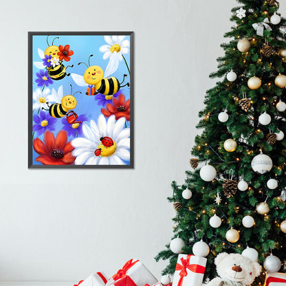 Little Bee Collecting Honey - Full Round Drill Diamond Painting 30*40CM