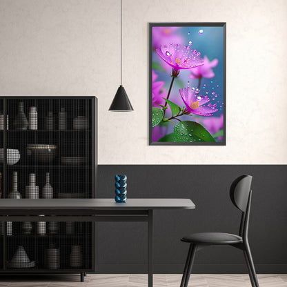 Raindrops Flowers - Full Round Drill Diamond Painting 30*50CM