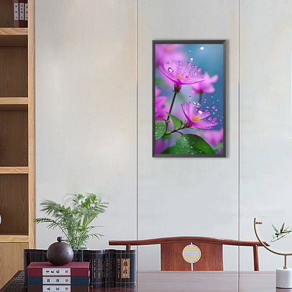 Raindrops Flowers - Full Round Drill Diamond Painting 30*50CM