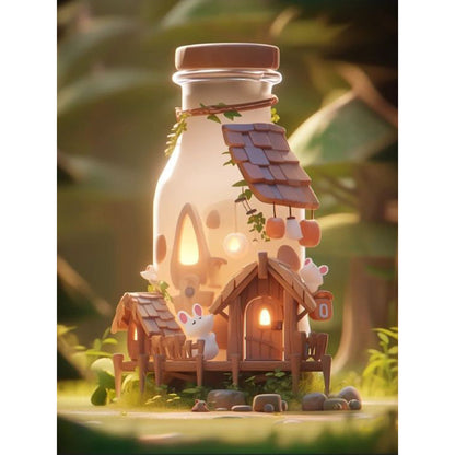 Forest Bottle Hut - Full Round Drill Diamond Painting 30*40CM