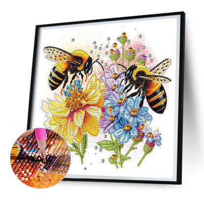 Honey Bees - Special Shaped Drill Diamond Painting 30*30CM