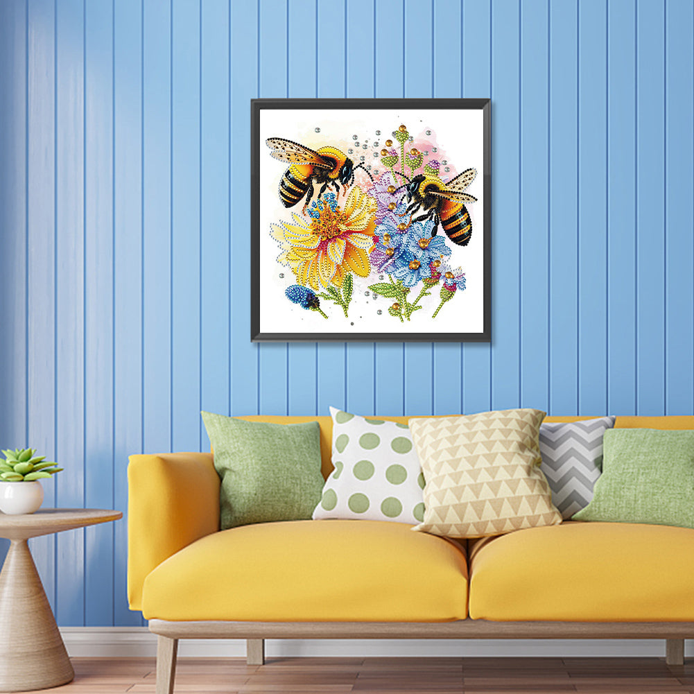 Honey Bees - Special Shaped Drill Diamond Painting 30*30CM