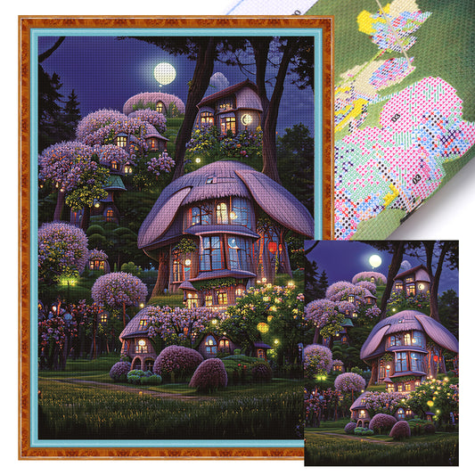 Rabbit Hut - 11CT Stamped Cross Stitch 52*72CM