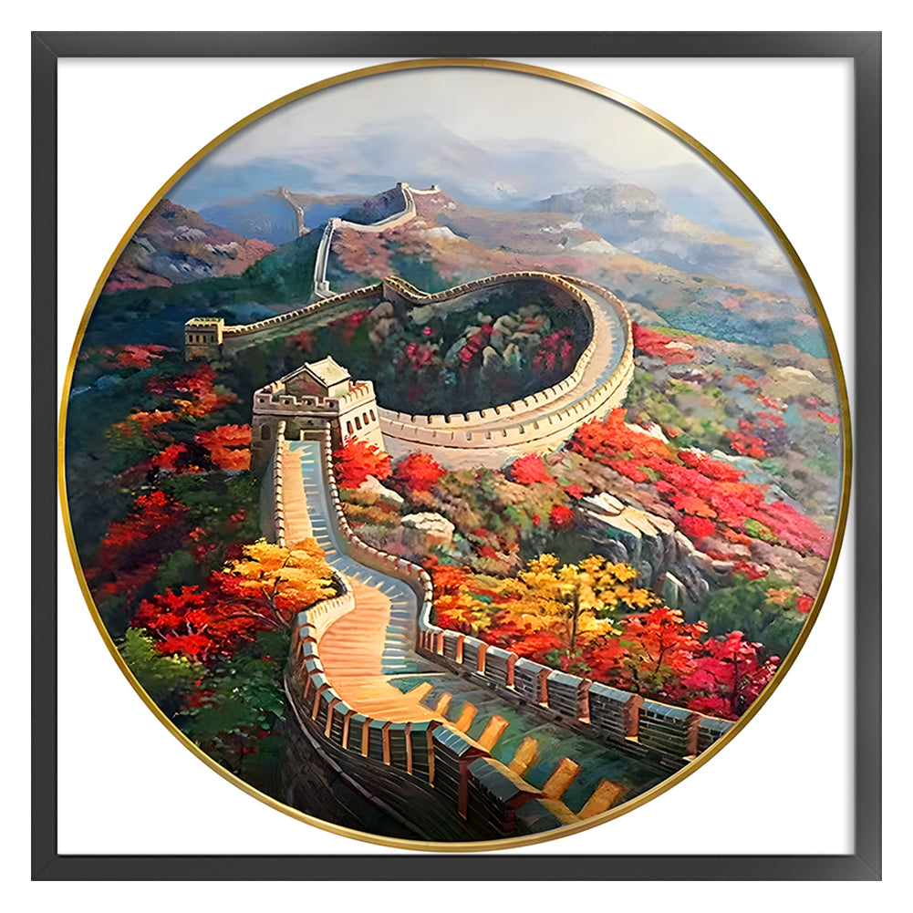 Round Version Of The Great Wall - 11CT Stamped Cross Stitch 60*60CM