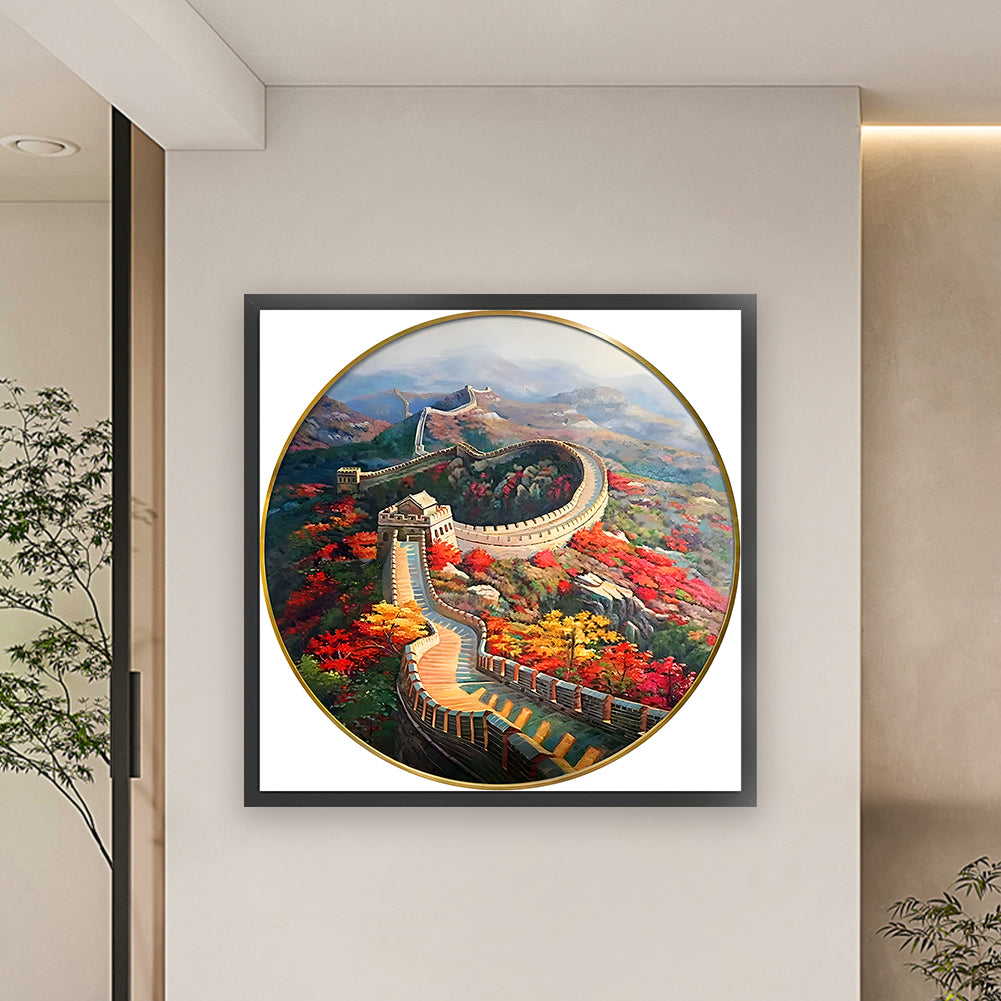 Round Version Of The Great Wall - 11CT Stamped Cross Stitch 60*60CM