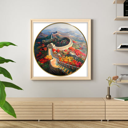 Round Version Of The Great Wall - 11CT Stamped Cross Stitch 60*60CM