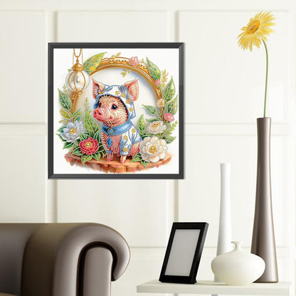 Simple Piggy - Special Shaped Drill Diamond Painting 40*40CM