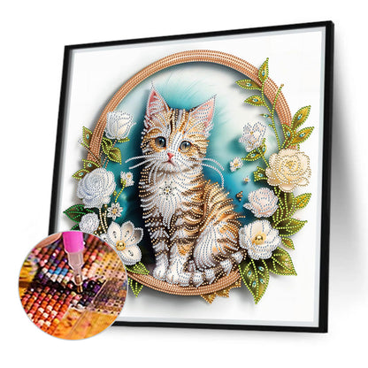 Simple Kitten - Special Shaped Drill Diamond Painting 40*40CM