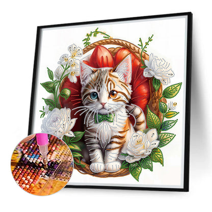 Simple Cat - Special Shaped Drill Diamond Painting 40*40CM