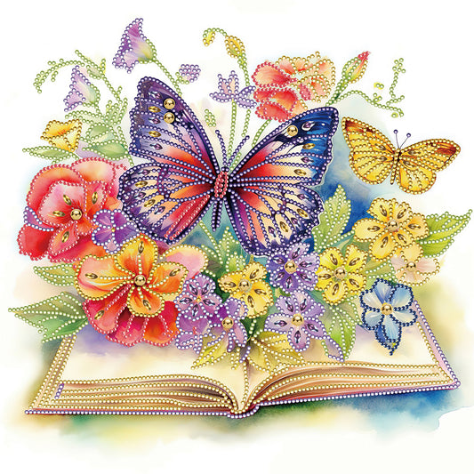 Simple Butterfly And Book - Special Shaped Drill Diamond Painting 40*40CM