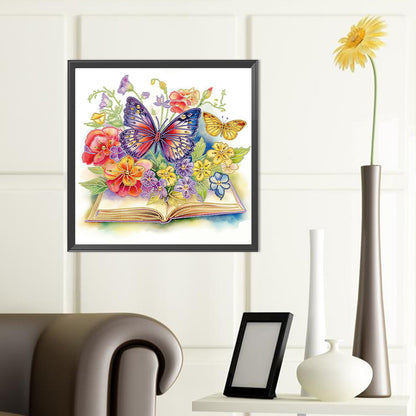 Simple Butterfly And Book - Special Shaped Drill Diamond Painting 40*40CM