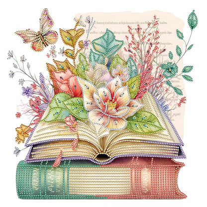 Simple Flower Book Butterfly - Special Shaped Drill Diamond Painting 40*40CM