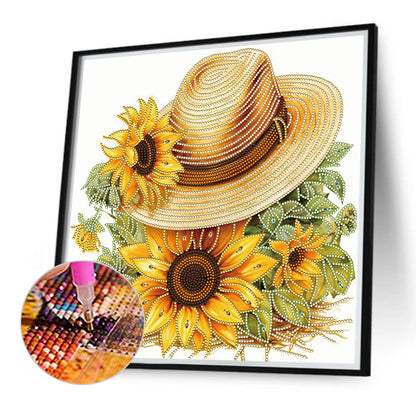 Simple Hat Sunflower - Special Shaped Drill Diamond Painting 40*40CM