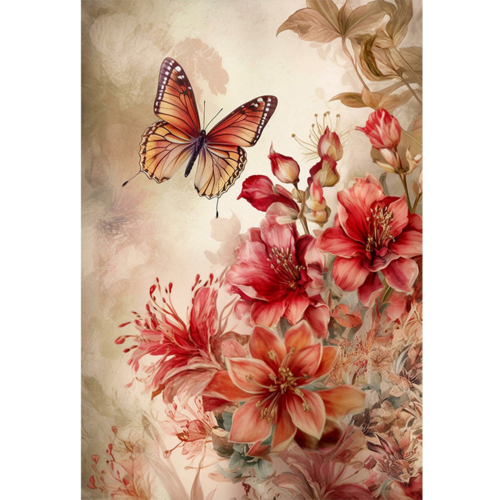 Flowers And Butterflies - 11CT Stamped Cross Stitch 40*60CM