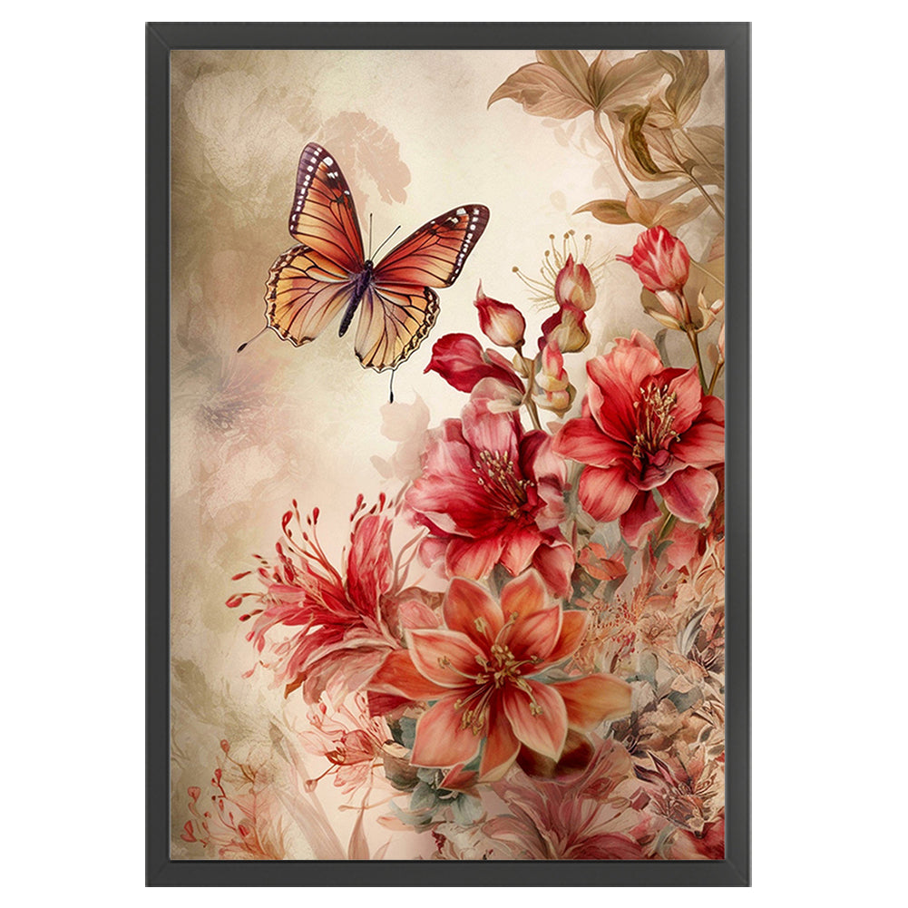 Flowers And Butterflies - 11CT Stamped Cross Stitch 40*60CM