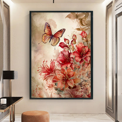 Flowers And Butterflies - 11CT Stamped Cross Stitch 40*60CM