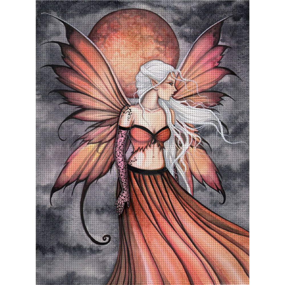 Butterfly Woman - 11CT Stamped Cross Stitch 50*65CM