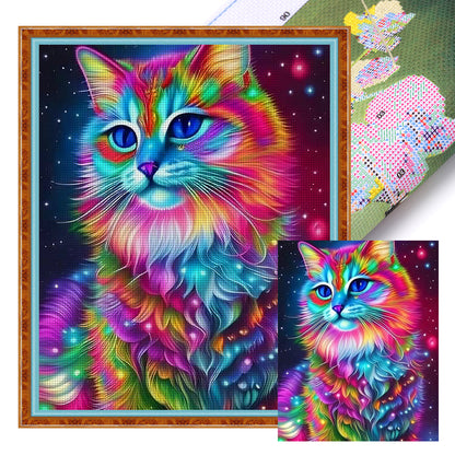 Color Cat - 11CT Stamped Cross Stitch 40*50CM