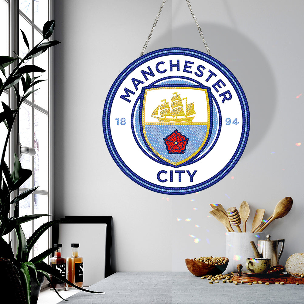 DIY Diamond Painting Ornaments for Home Wall Decor (Man City Football Club)