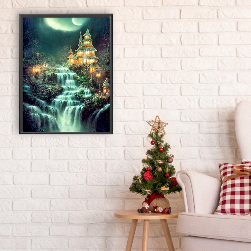 Quiet Night Trickle - Full Round Drill Diamond Painting 30*40CM