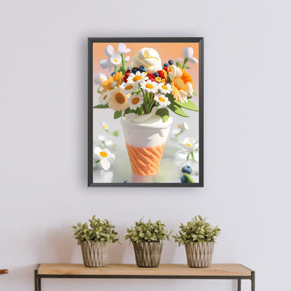 Soft Bouquet Ice Cream - Full Round Drill Diamond Painting 30*40CM