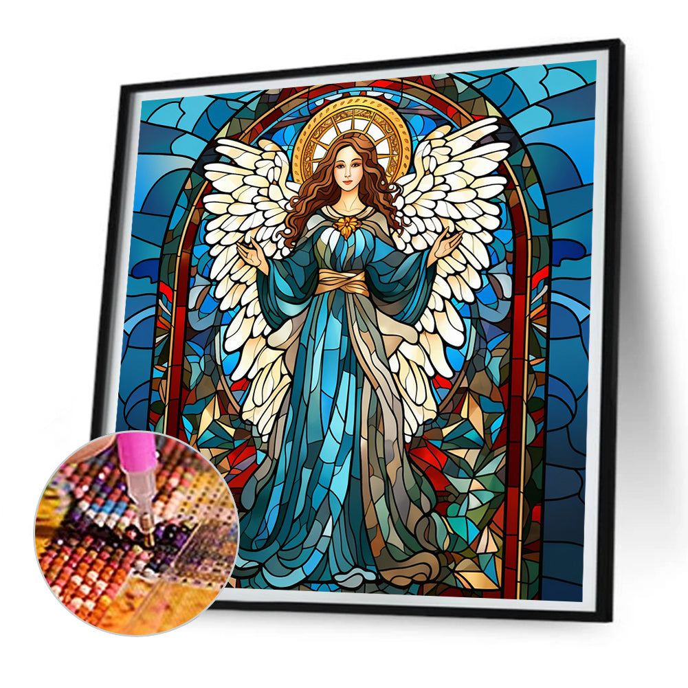 Madonna And Fairy Glass Painting - Full Round Drill Diamond Painting 30*30CM