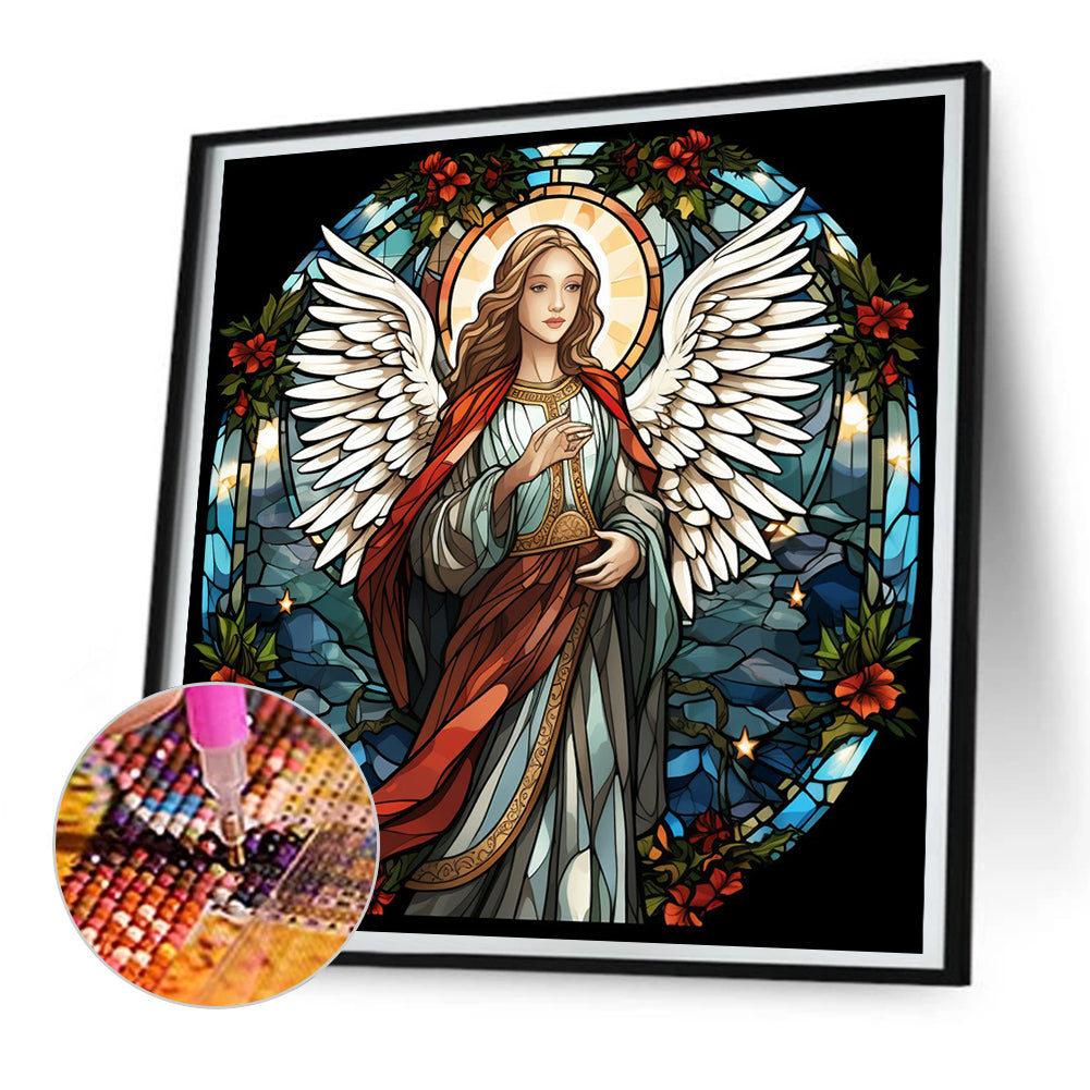 Madonna And Fairy Glass Painting - Full Round Drill Diamond Painting 30*30CM