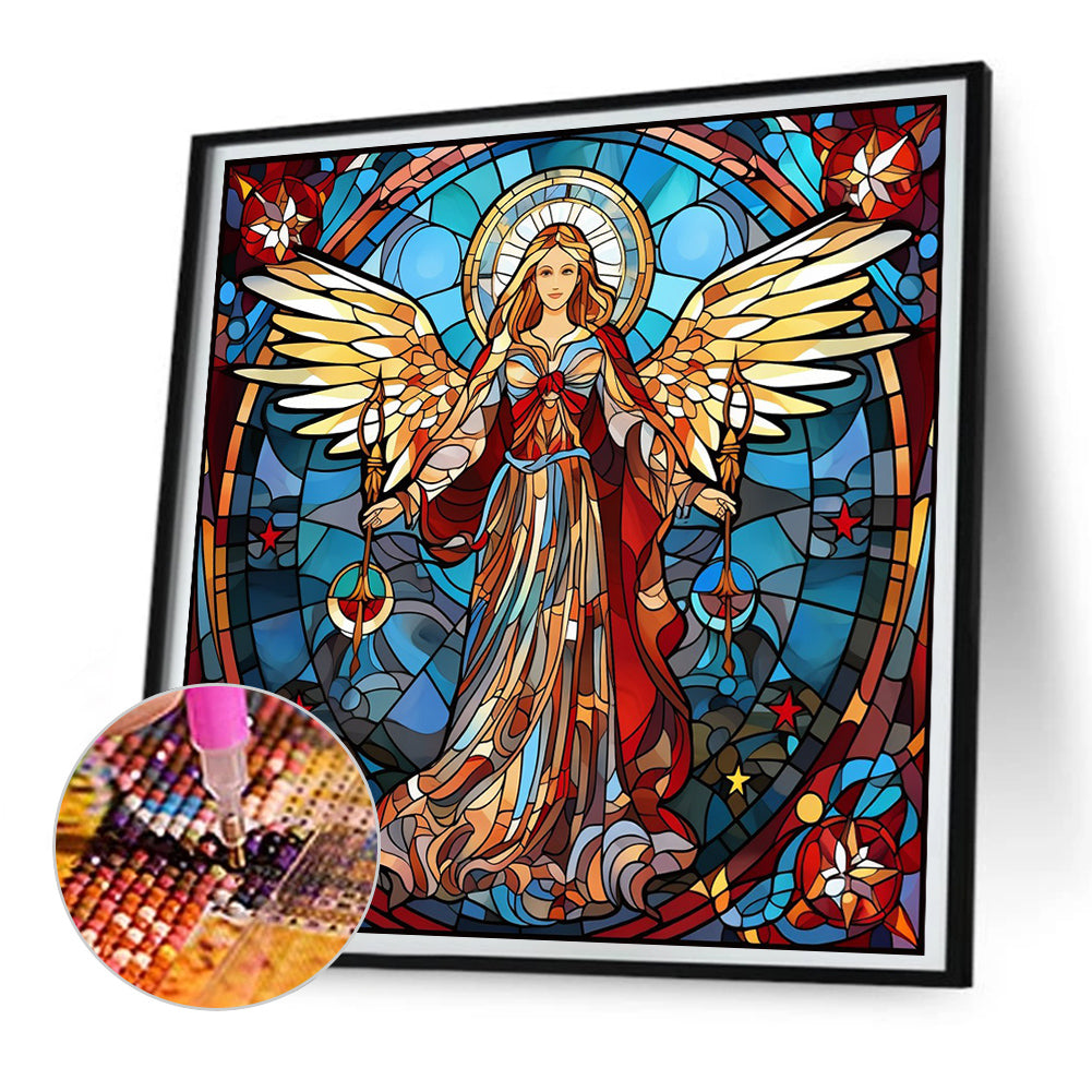 Madonna And Fairy Glass Painting - Full Round Drill Diamond Painting 30*30CM