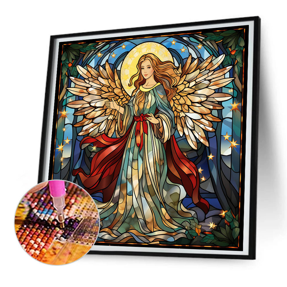 Madonna And Fairy Glass Painting - Full Round Drill Diamond Painting 30*30CM