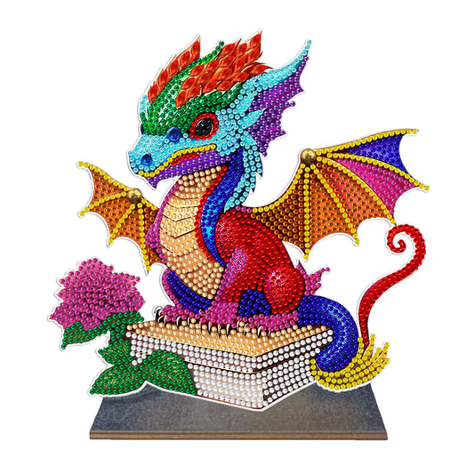 Wooden Desktop Diamond Painting Ornament Diamond Table Decor (Dragon Baby #3)