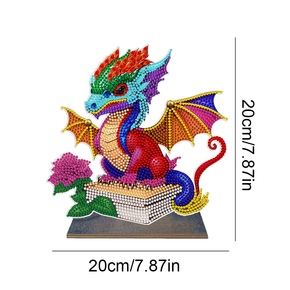 Wooden Desktop Diamond Painting Ornament Diamond Table Decor (Dragon Baby #3)