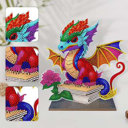 Wooden Desktop Diamond Painting Ornament Diamond Table Decor (Dragon Baby #3)