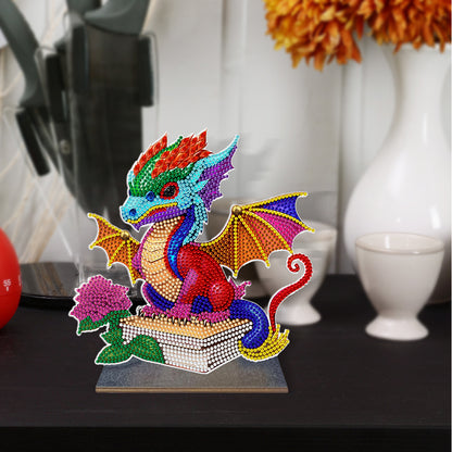 Wooden Desktop Diamond Painting Ornament Diamond Table Decor (Dragon Baby #3)