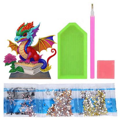 Wooden Desktop Diamond Painting Ornament Diamond Table Decor (Dragon Baby #3)