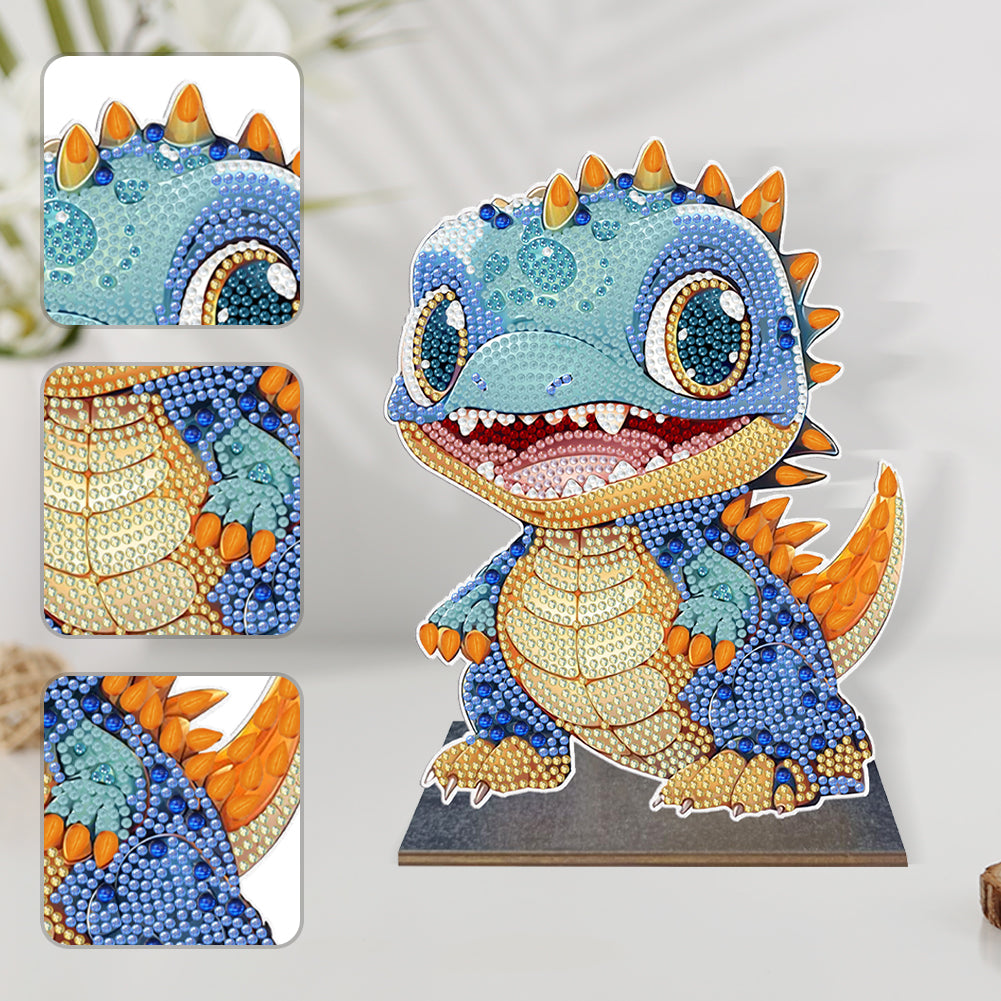 Wooden Desktop Diamond Painting Ornament Diamond Table Decor (Dragon Baby #5)