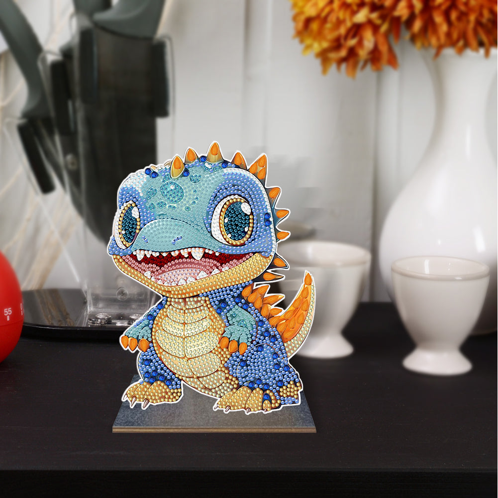 Wooden Desktop Diamond Painting Ornament Diamond Table Decor (Dragon Baby #5)