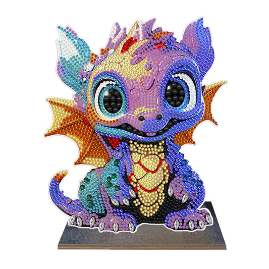 Wooden Desktop Diamond Painting Ornament Diamond Table Decor (Dragon Baby #6)