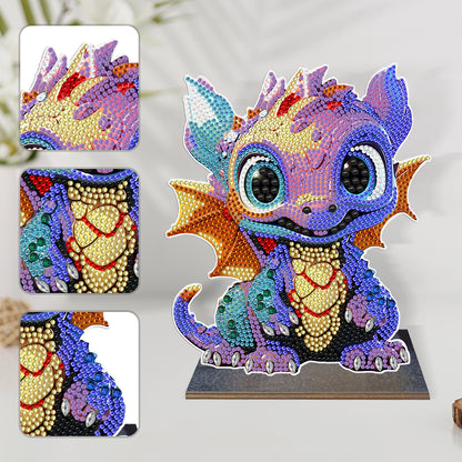 Wooden Desktop Diamond Painting Ornament Diamond Table Decor (Dragon Baby #6)