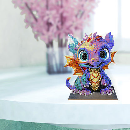 Wooden Desktop Diamond Painting Ornament Diamond Table Decor (Dragon Baby #6)