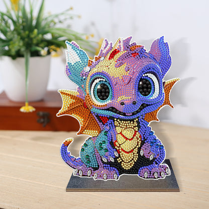 Wooden Desktop Diamond Painting Ornament Diamond Table Decor (Dragon Baby #6)