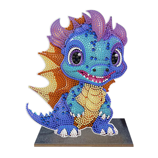 Wooden Desktop Diamond Painting Ornament Diamond Table Decor (Dragon Baby #7)